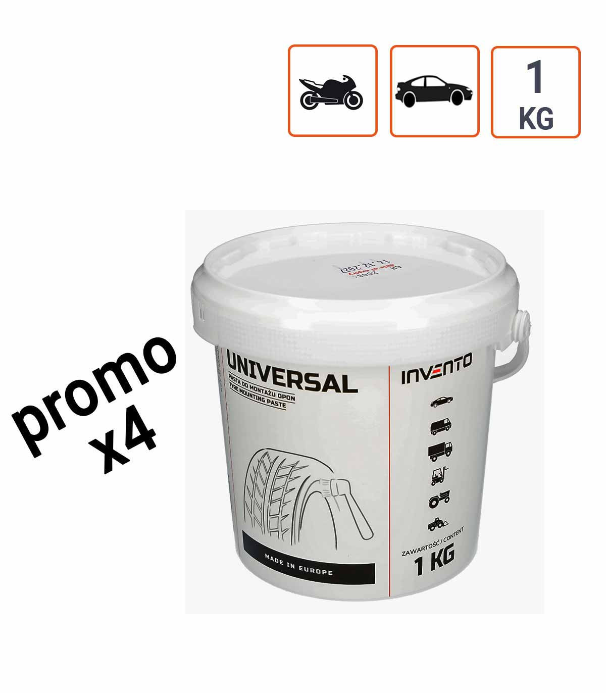 Pack de 4 Graisses de montage pneu BLANCHES en 1Kg.