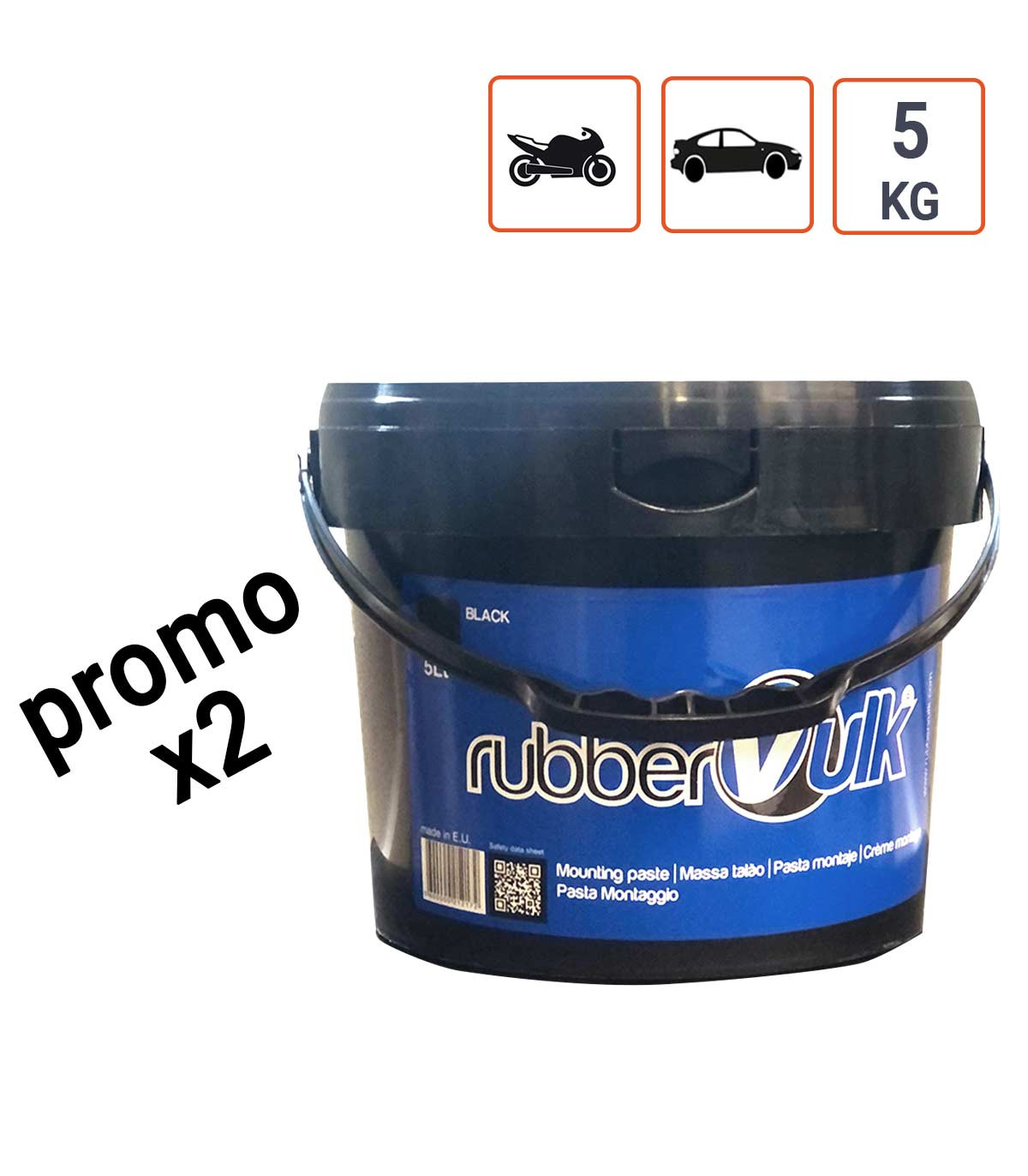 Pack de 2 Graisses de montage pneu NOIRES en 5Kg.