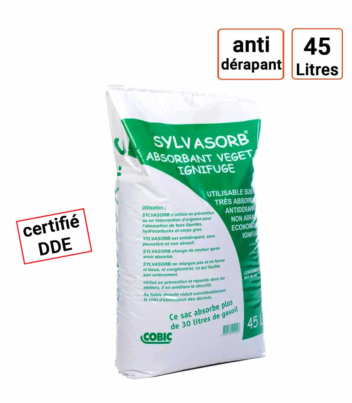 Absorbant végétal SYLVASORB sac de 45 Litres