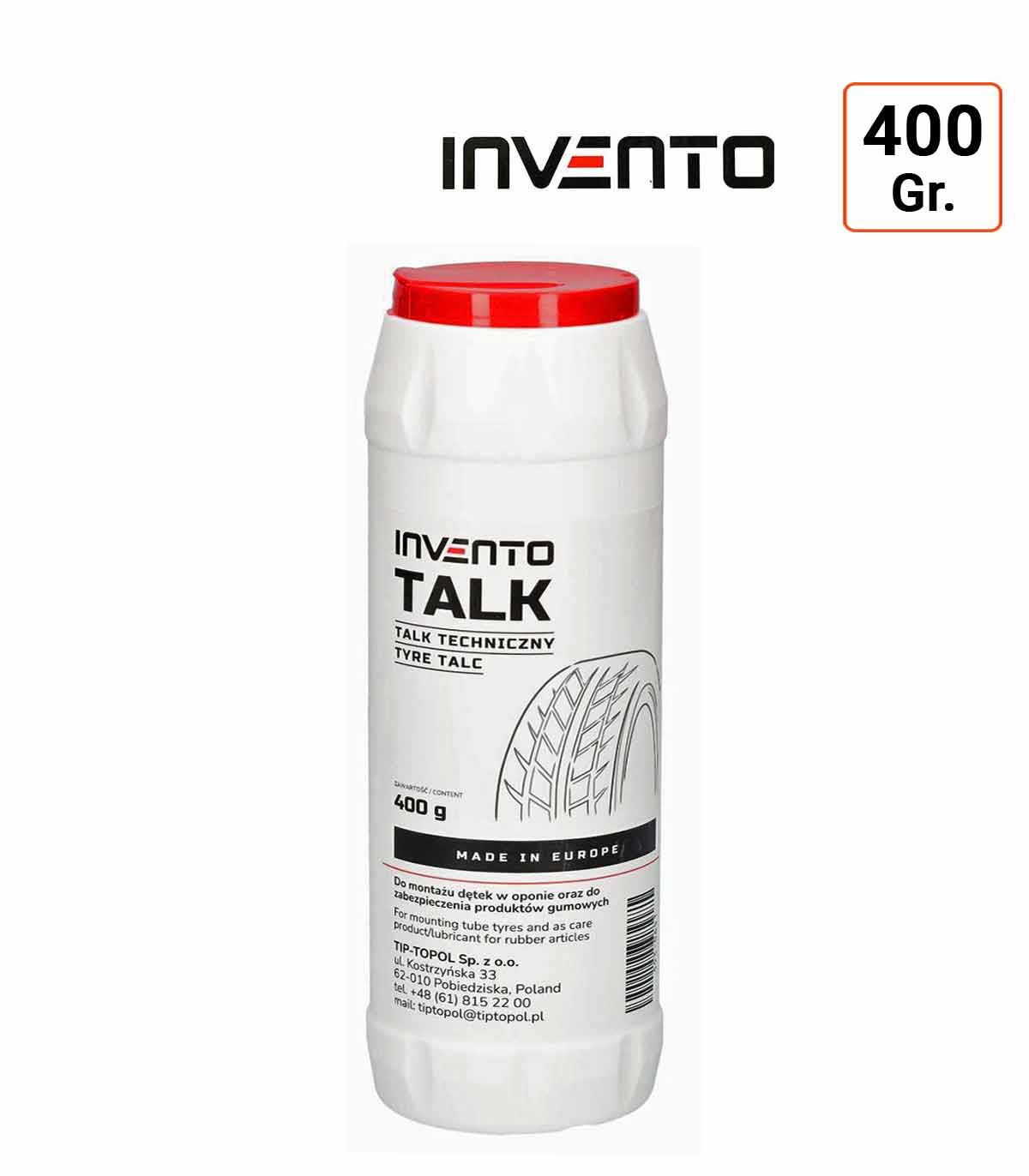 Talc pour chambre à air et pneu 400 gr Invento