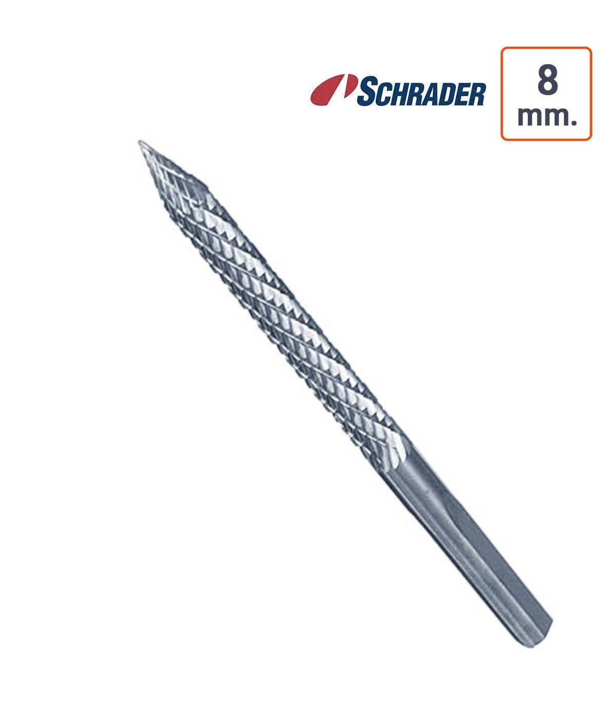 Fraise carbure de tungstène 8 mm Schrader avec étui de protection