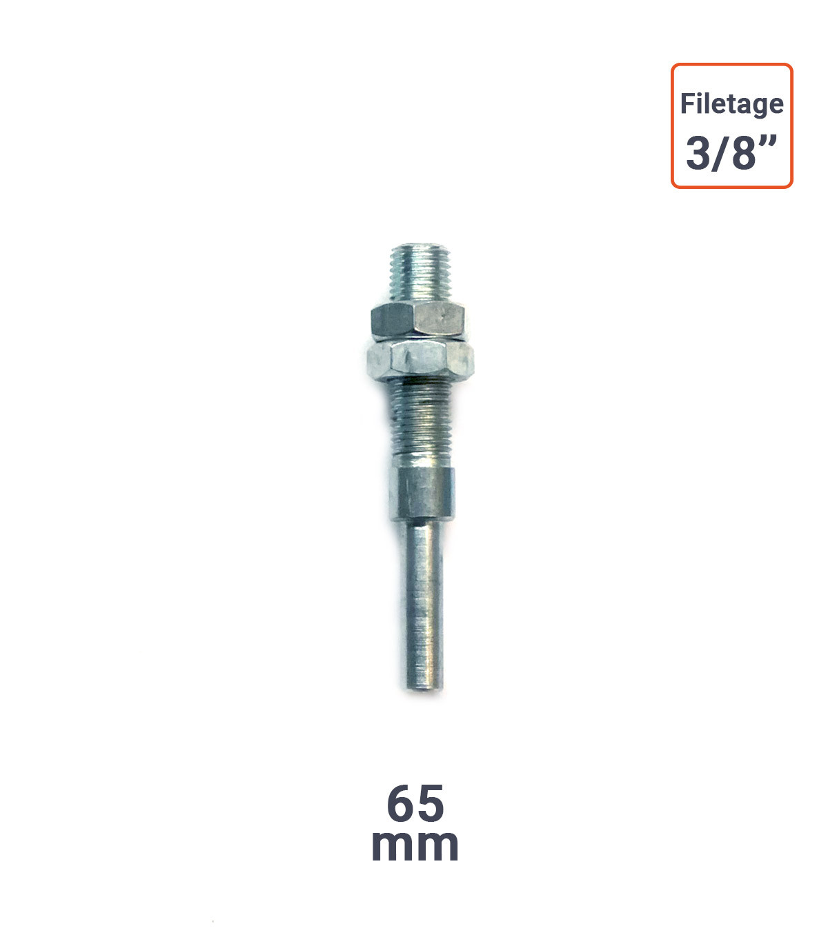 Adaptateur porte outils 6 mm LONG pour Rape Cloche filetage 3/8''