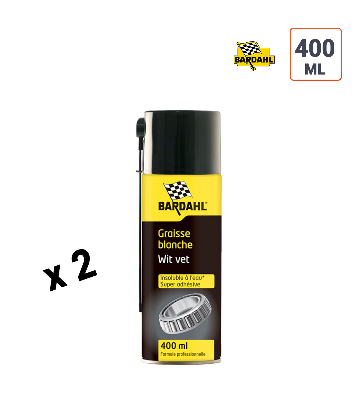 Lot de 2 Graisses Blanches Bardahl - Aerosol 400 ml