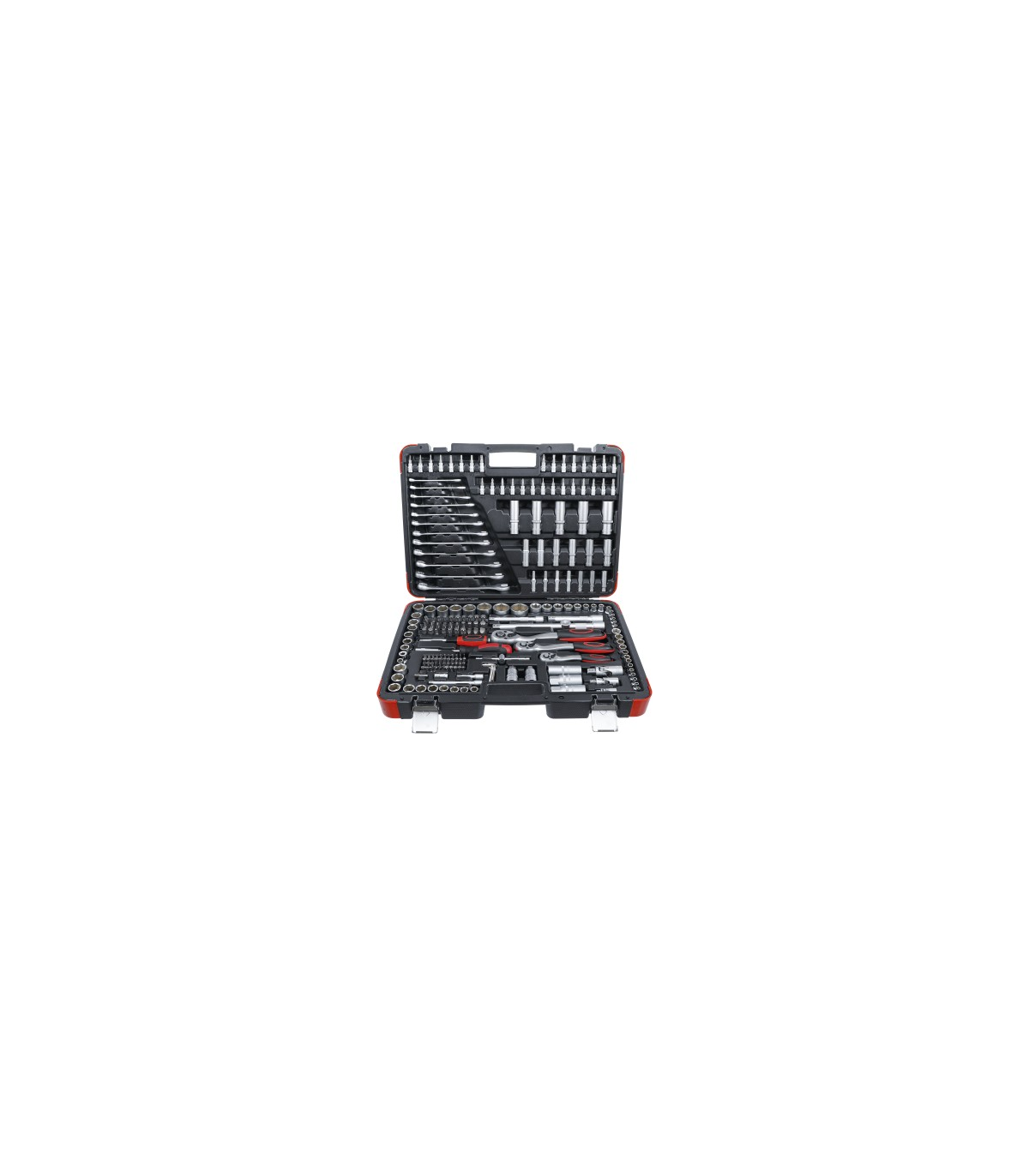 Coffret 216 pièces douilles 6 pans et 3 cliquets et clé mixtes