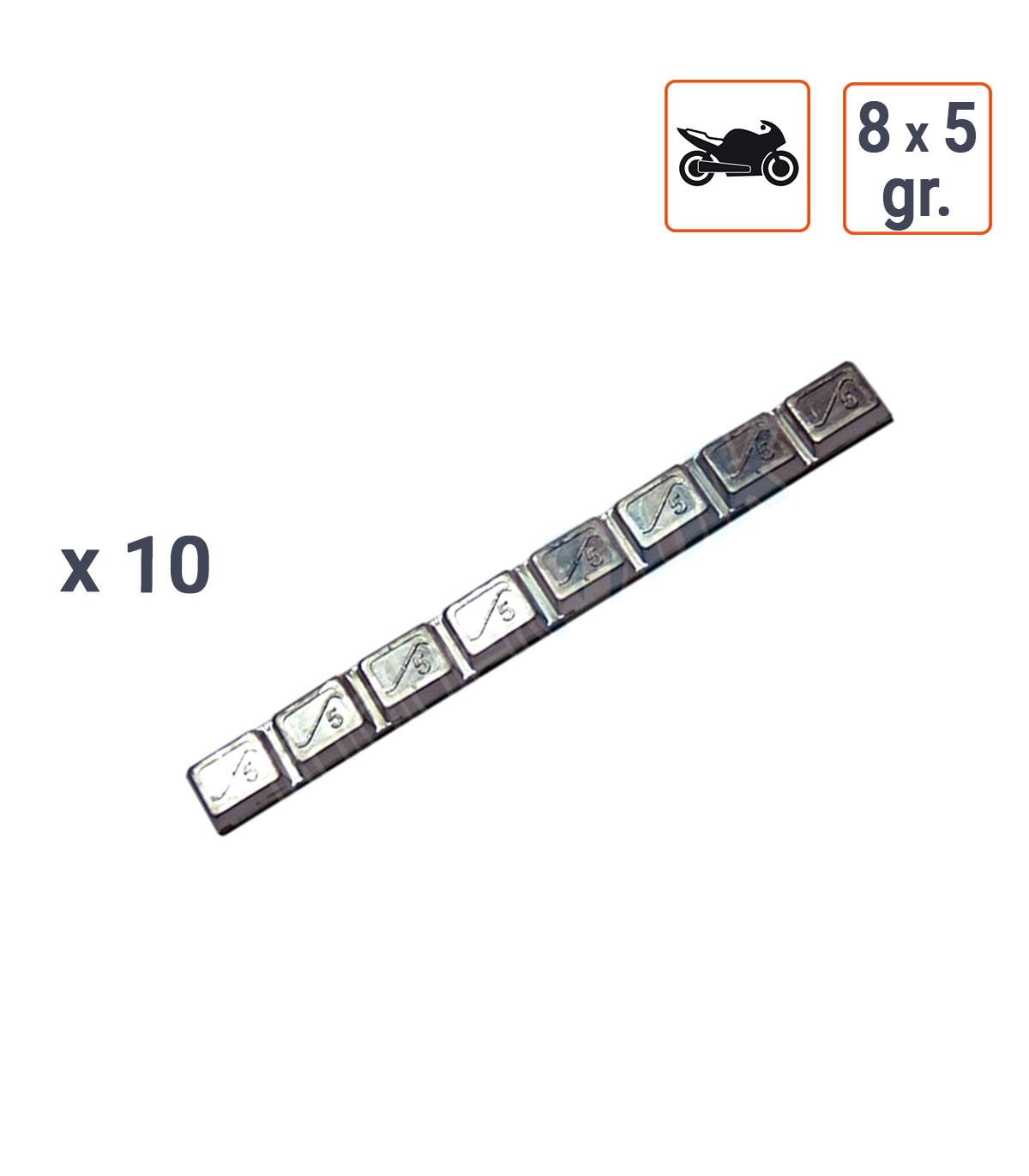 Masses autocollantes MOTO 8 x 5 GR Brillantes par 10 ex.