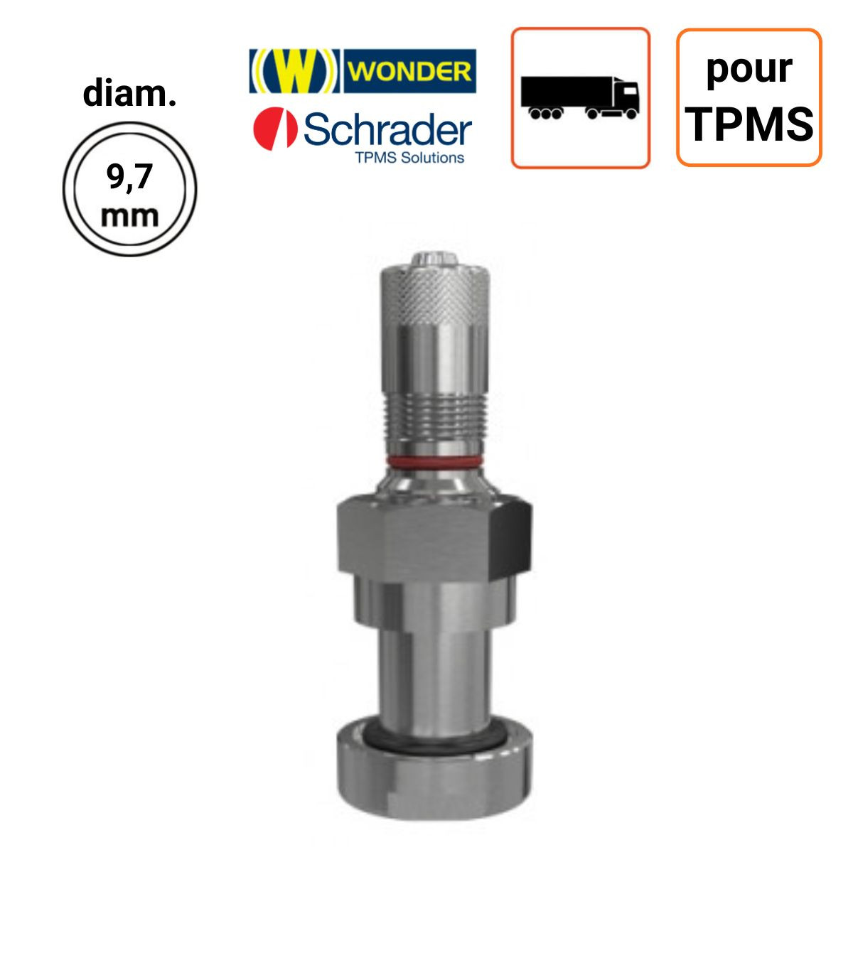 Valve Nickelées Poids-Lourds pour TPMS type 54MS