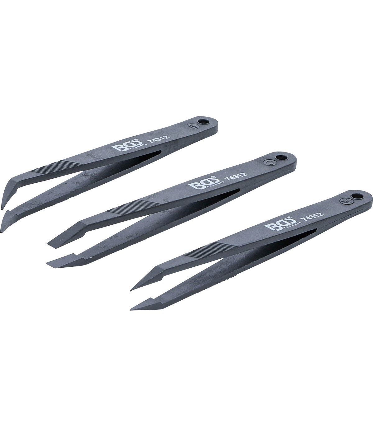 Lot de 3 pincettes en plastique