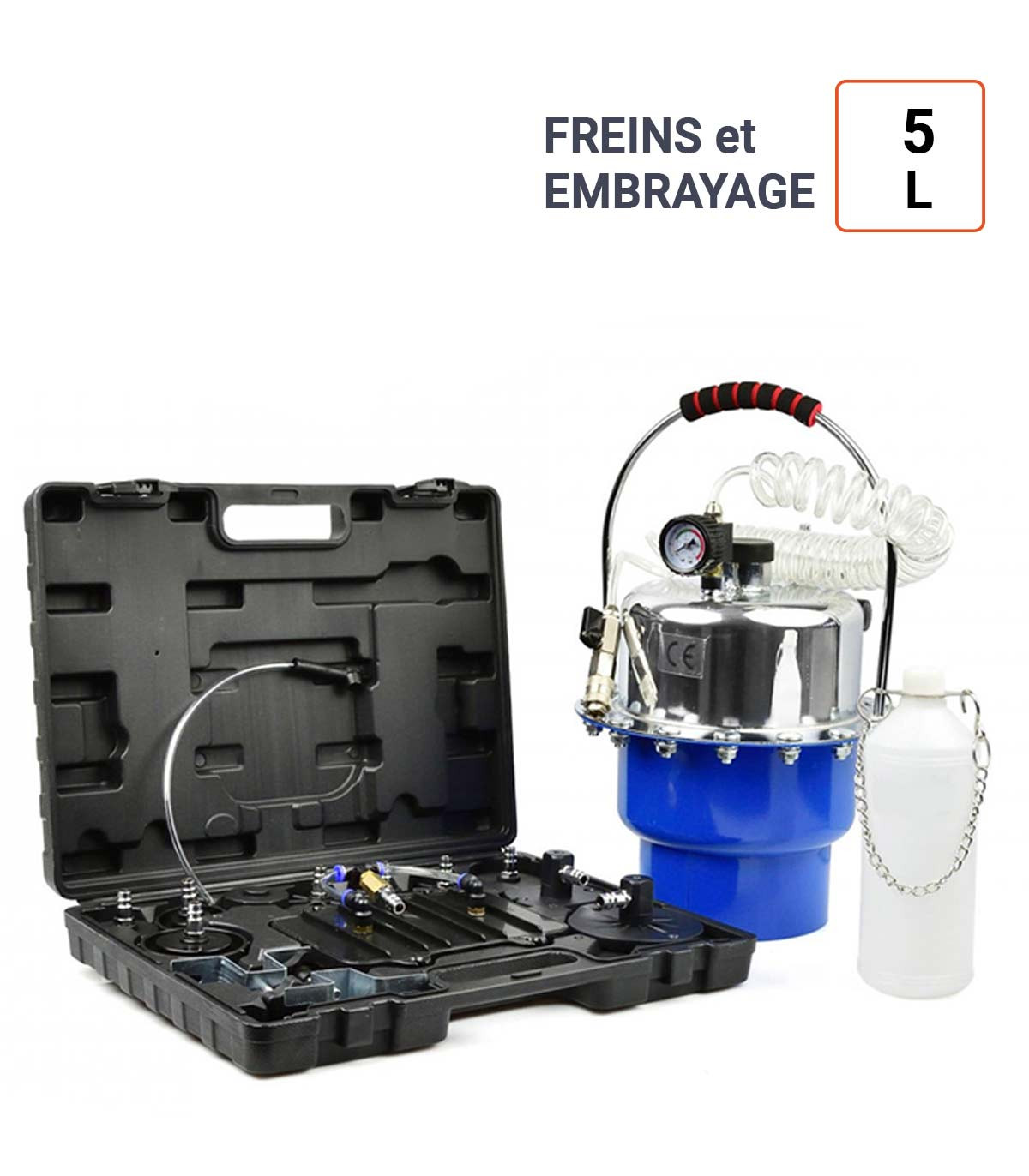 Purgeur pneumatique pour freins et embrayage 5 Litres
