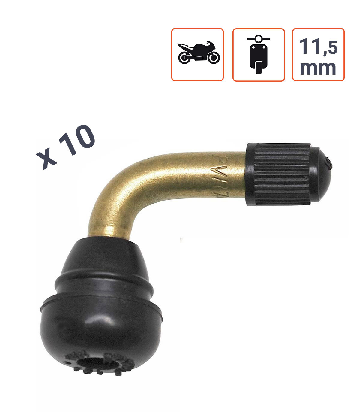 Valve coudée PVR 70 pour scooter et moto.