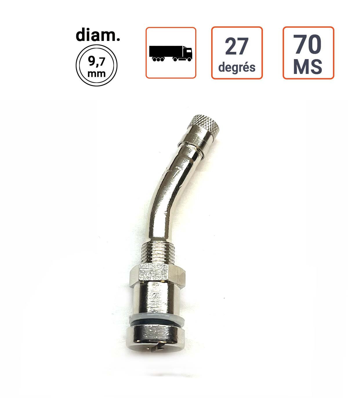 Valve Poids Lourds type ALCOA angle 27° 70MS par 10 ex.