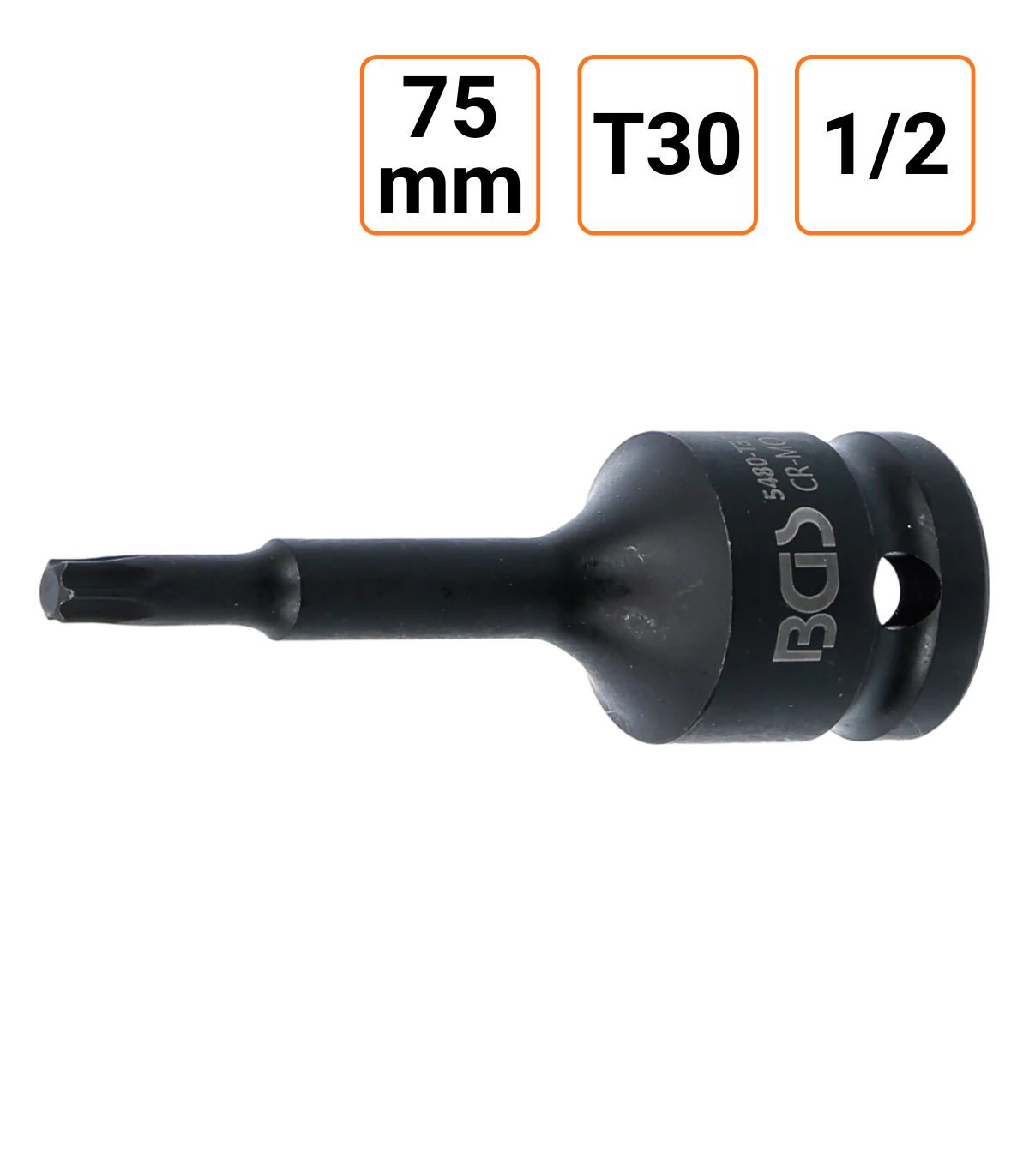 Douille à choc Torx T30 1/2" pouce longueur 75 mm