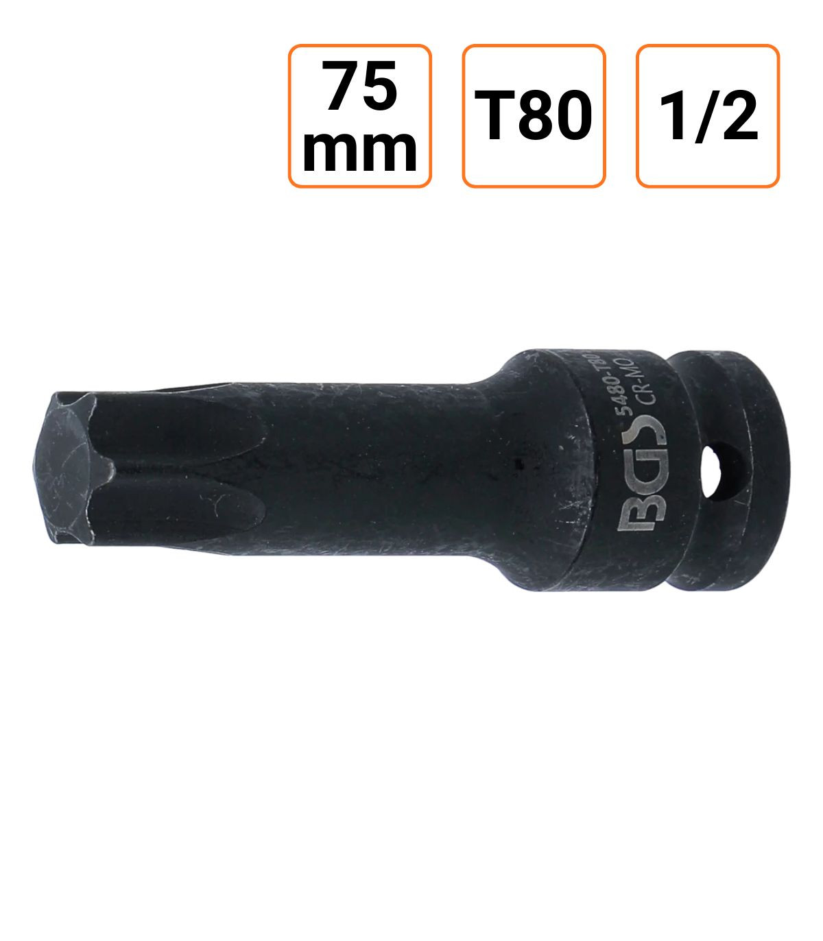 Douille à choc Torx T80 1/2" pouce longueur 75 mm