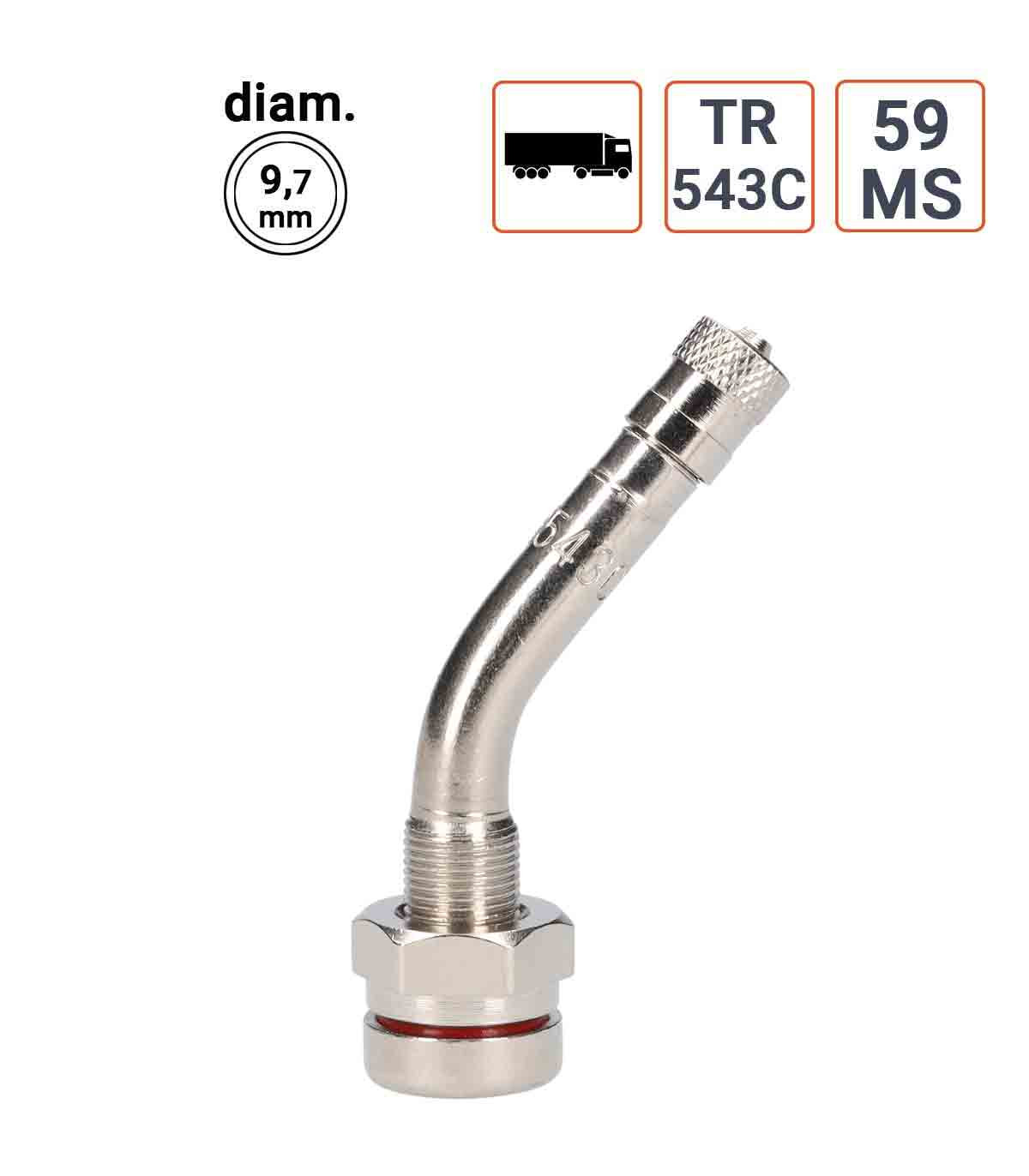 Valve Poids Lourds TR 543C angle 45°ou 59MS par 10 ex.