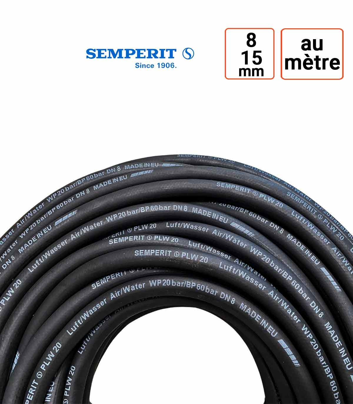 Couronne tuyau d'air 8mm int./15mm ext. vendu AU METRE