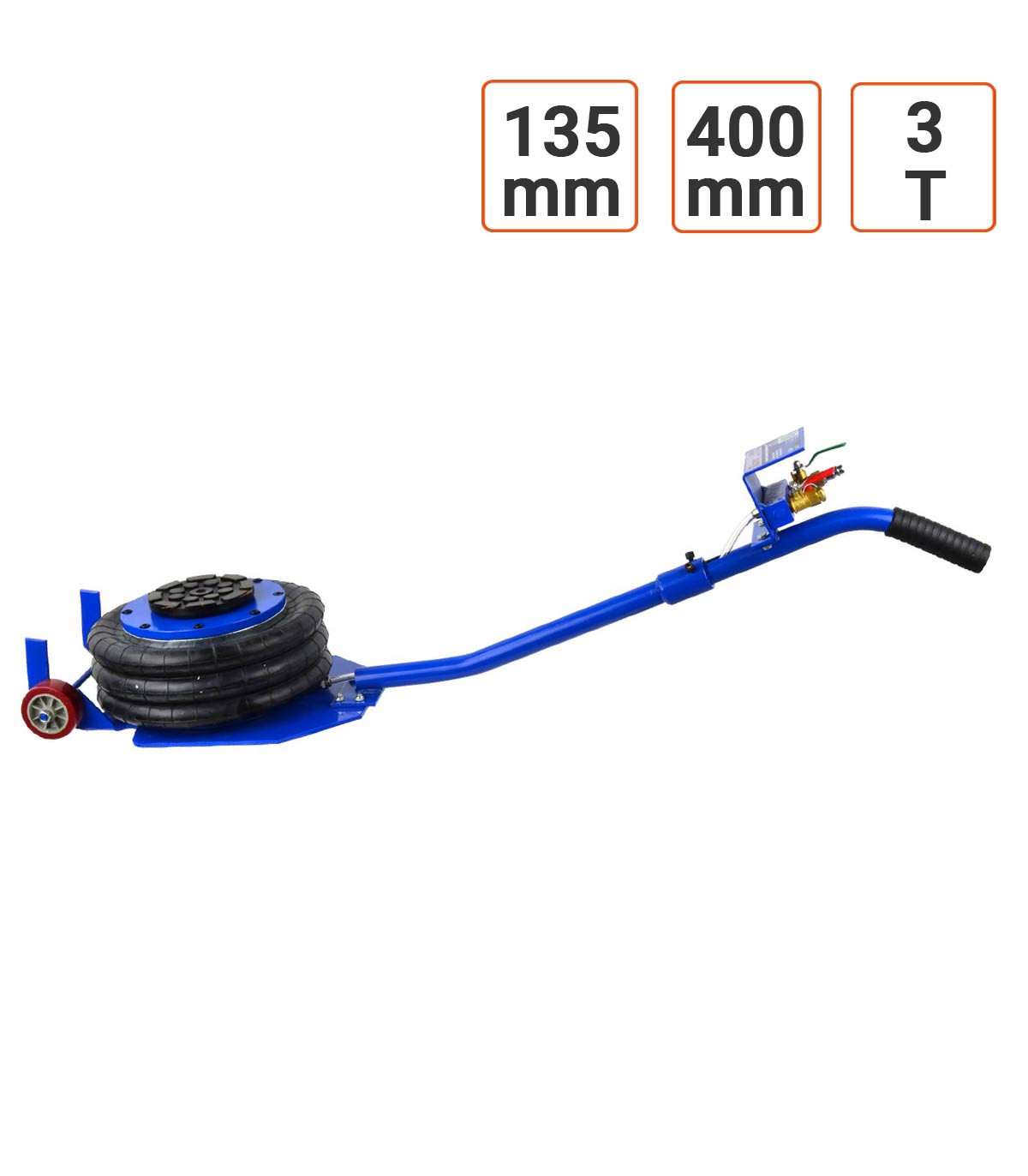 Cric Pneumatique 3 tonnes 135 - 400 mm