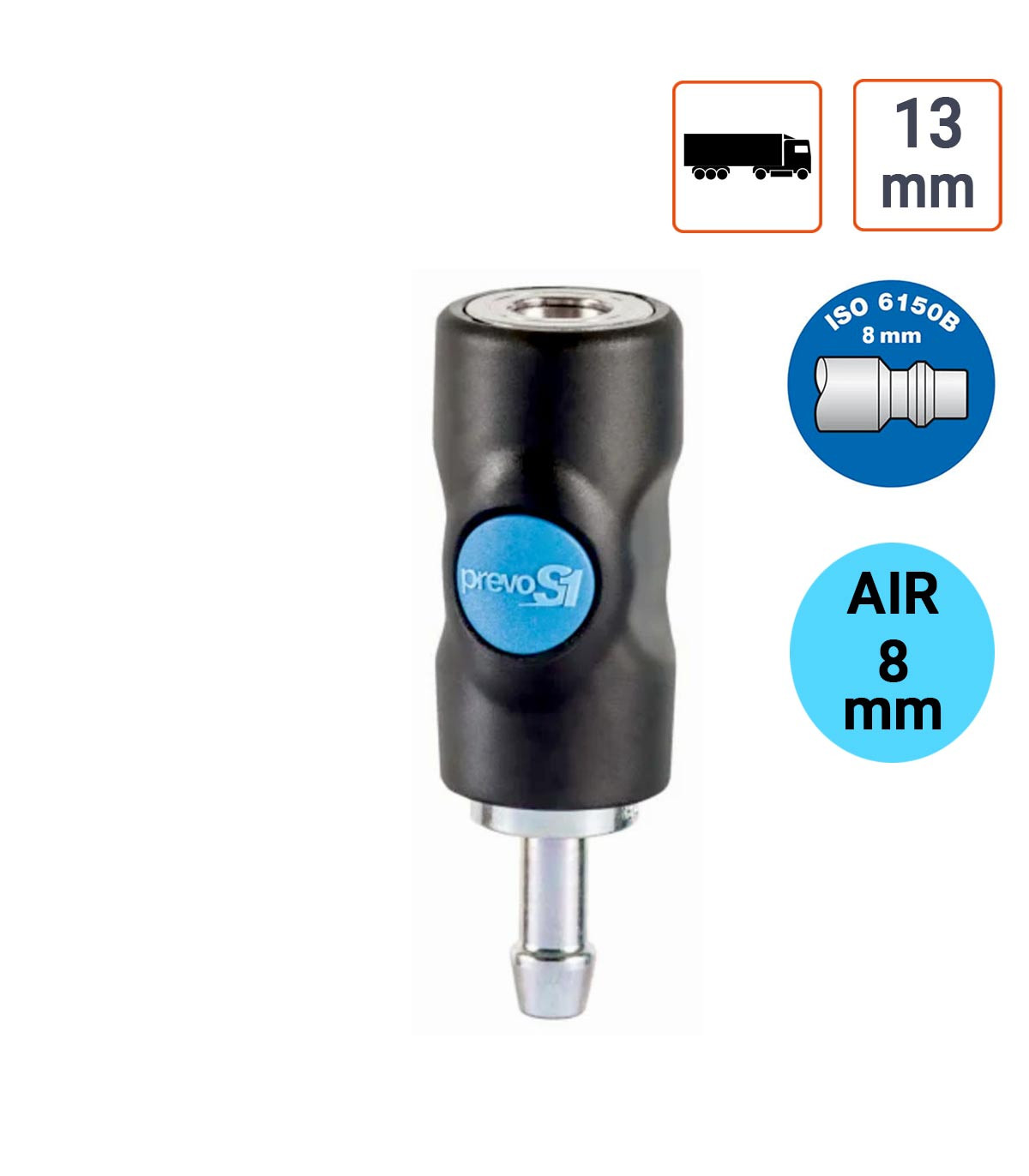 Raccord Rapide Prevost S1 Profil 8 mm tuyau de 13 mm intérieur