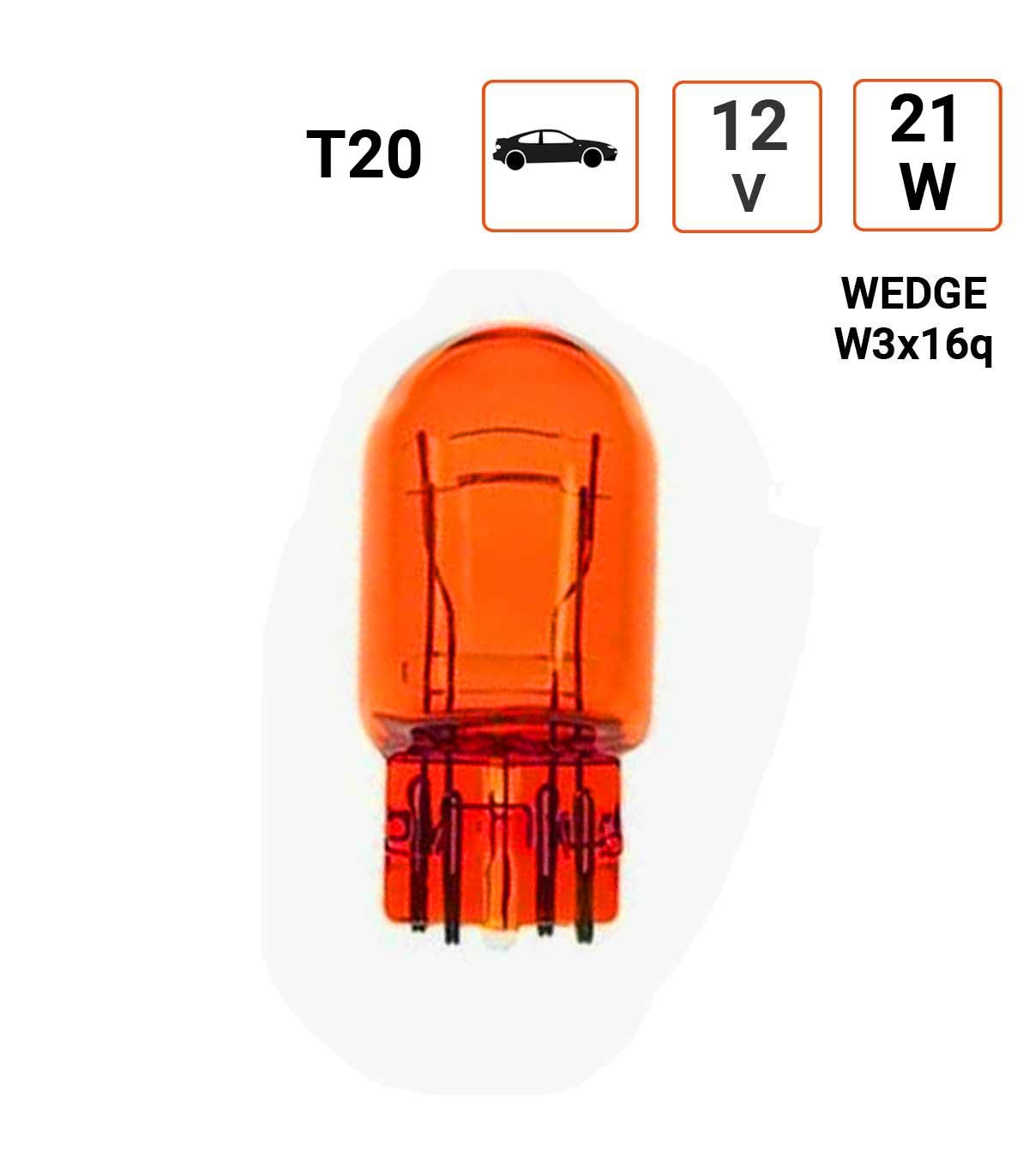 Ampoule Wedge WY21W 12V type T20 - Boite de 10 ex.