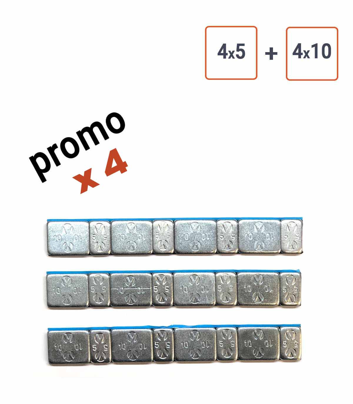 Pack de 4 Boites Masses autocollantes brillantes 4x5gr + 4x10gr.