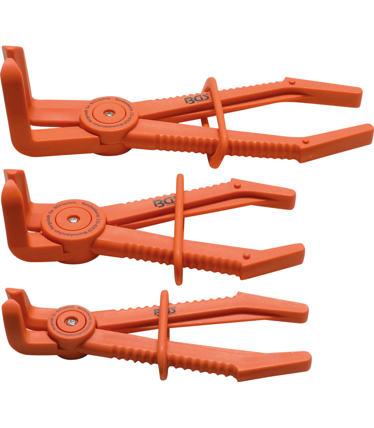 Lot de 3 pinces coudées pour durites 155 à 255 mm