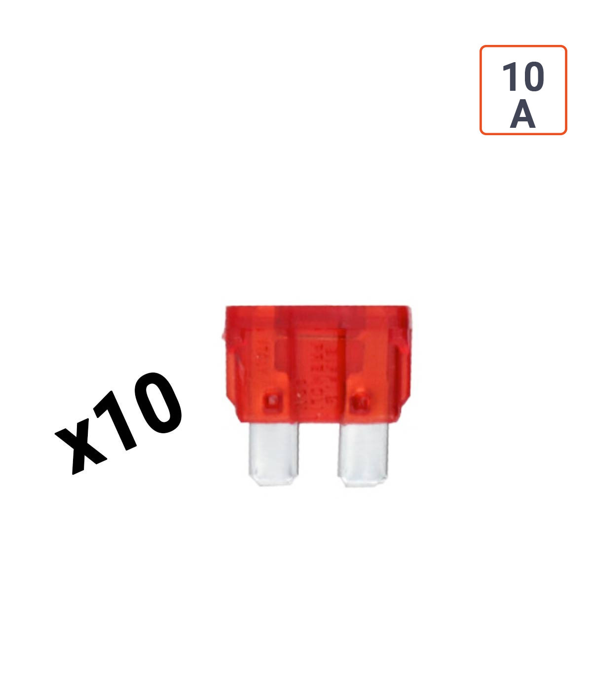 Fusible voiture Standard 10A - vendu par 10 ex.