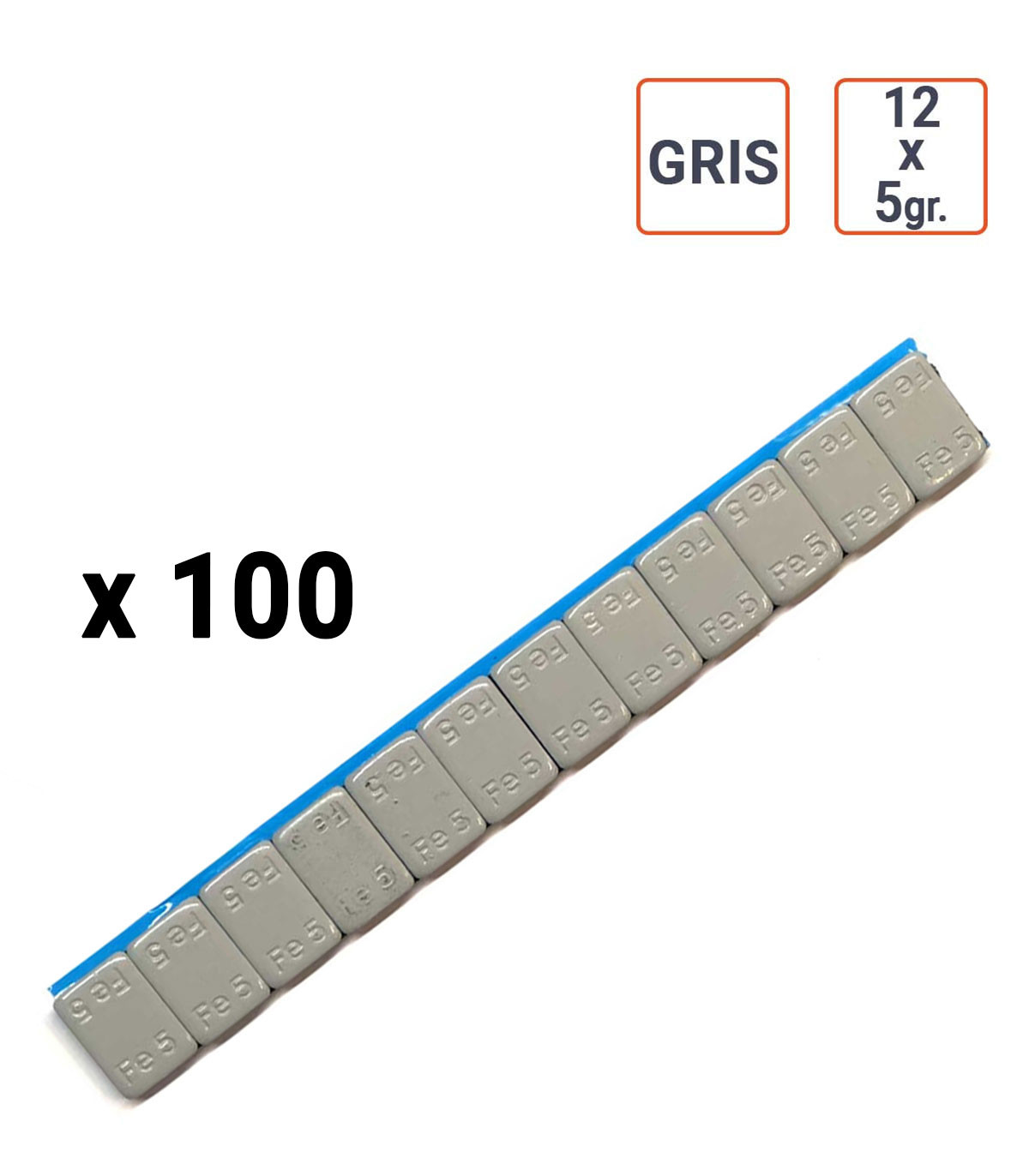 Masses adhésives 12x5gr GRISES par 100ex.