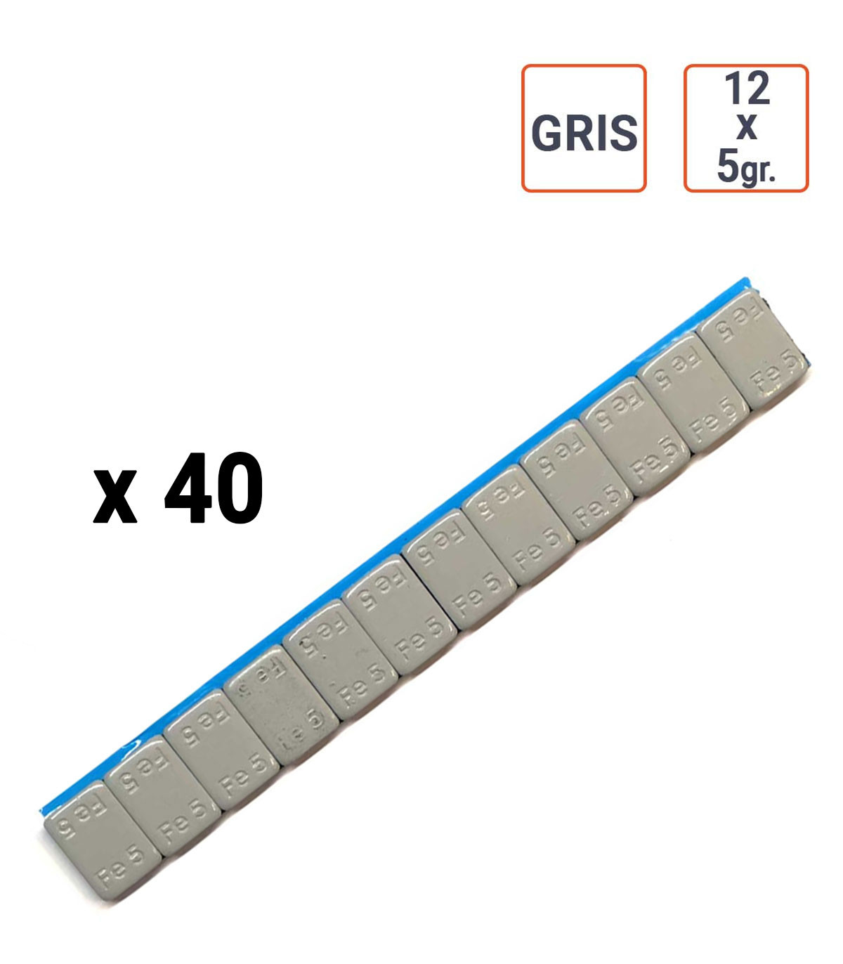 Masses adhésives 12x5gr GRISES par 40 barrettes