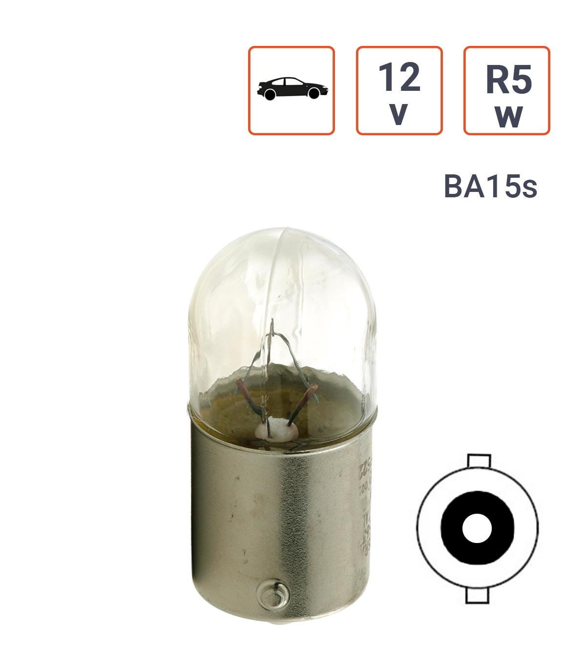 Ampoule R5W 24V tube Culot BA15S - Boite de 10 ex.