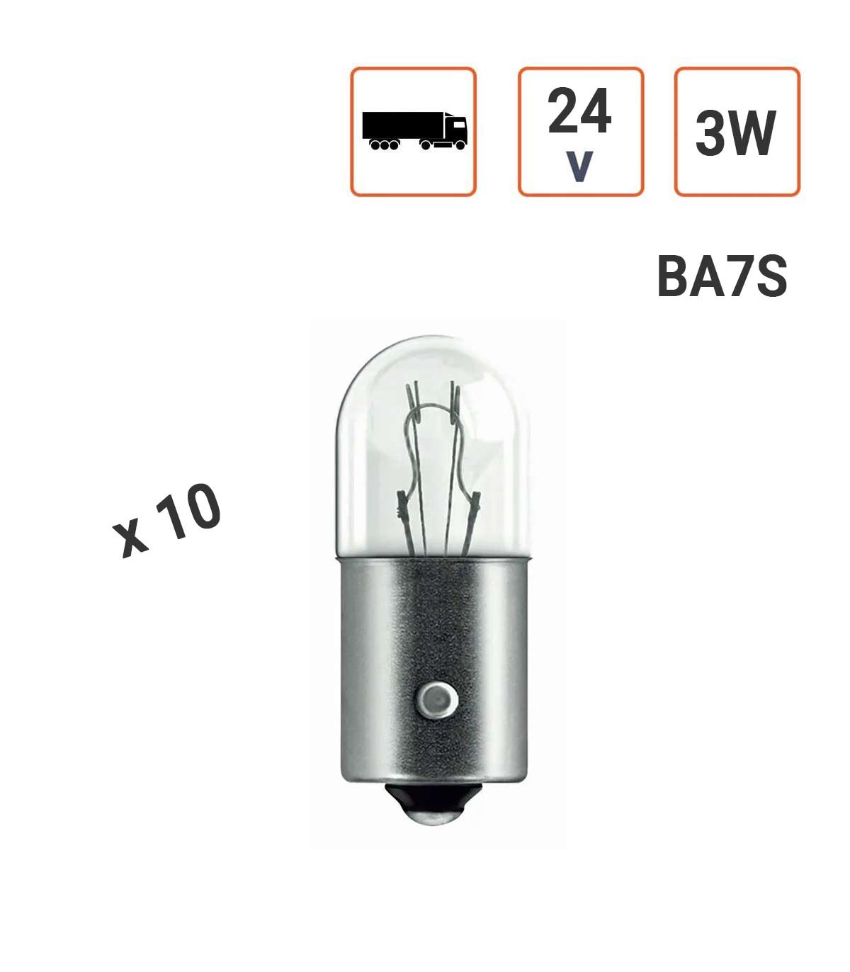 Ampoule 3W 24V la boite de 10 ampoules