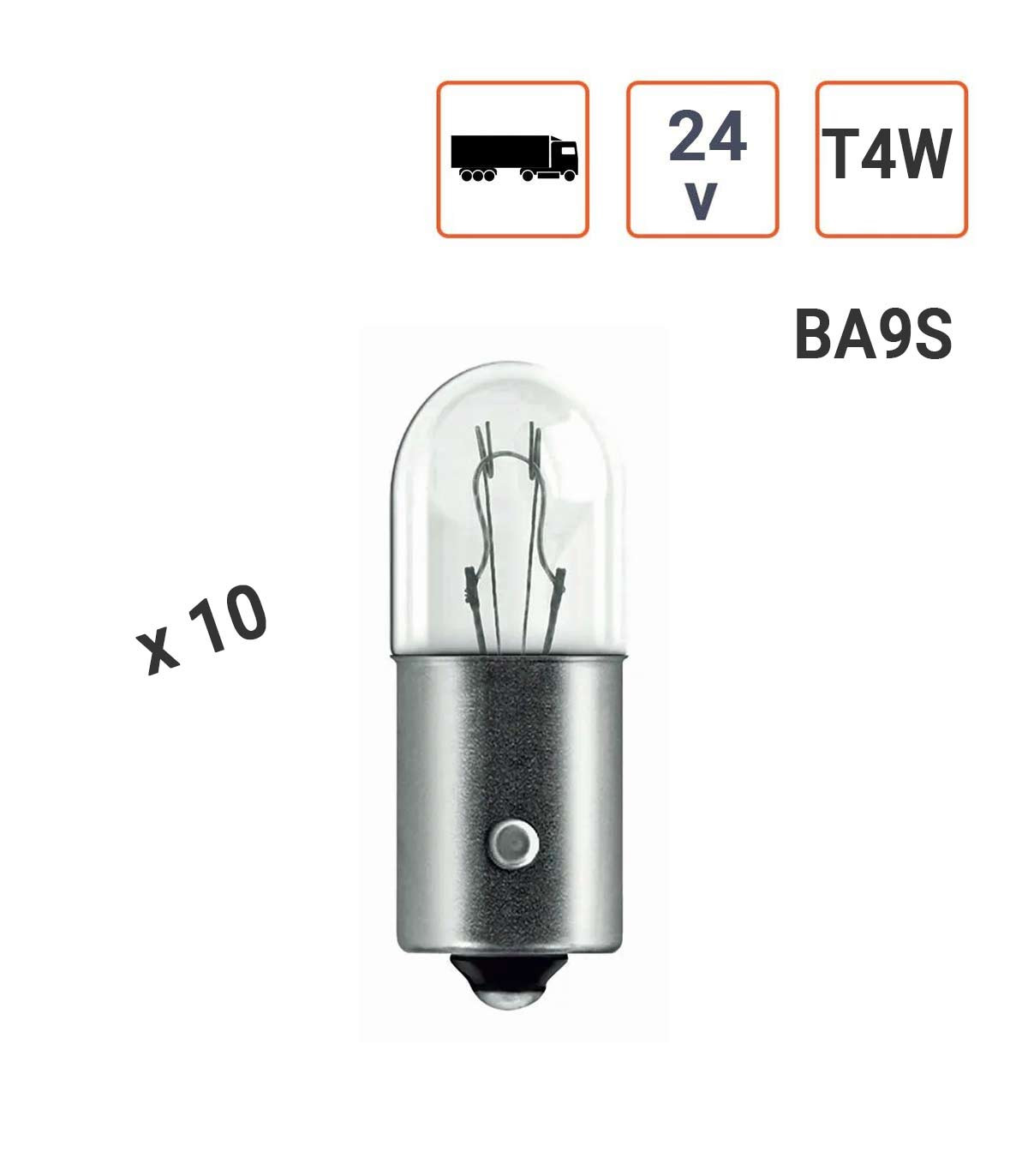 Ampoule T4W 24V la boite de 10 ampoules