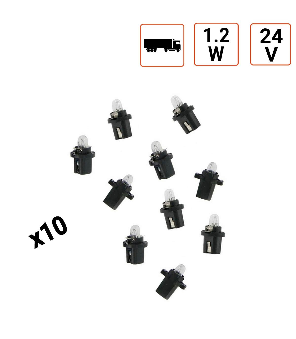 Ampoules Tableau de Bord 1.2W culot B8.5d 24V - Boite de 10 ex.