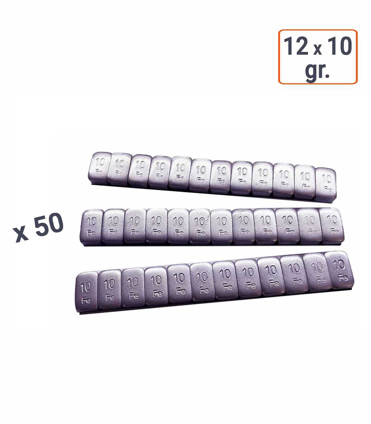 Masses autocollantes 12 x 10 GR Brillantes par 50 ex.