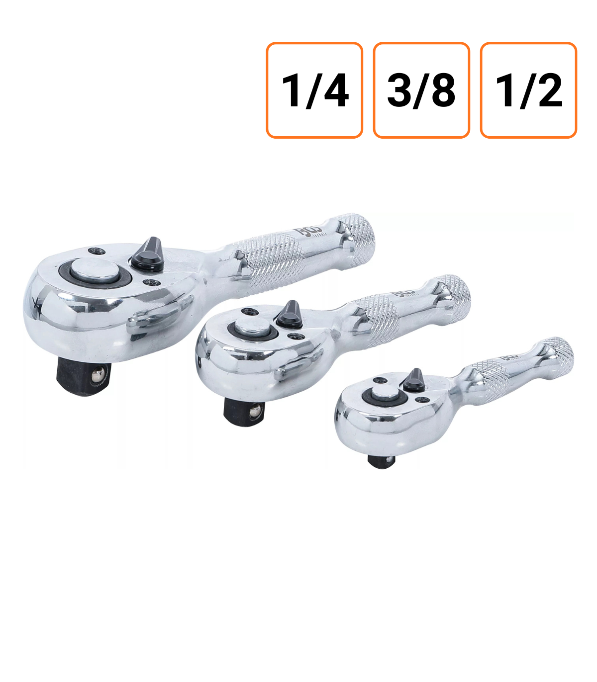 Lot de 3 mini-cliquets 1/4, 3/8 et 1/2 pouce