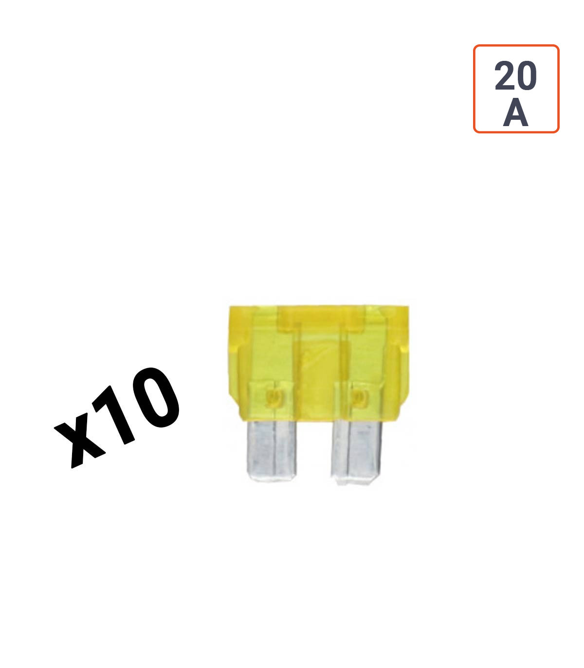 Fusible voiture Standard 20A - vendu par 10 ex.