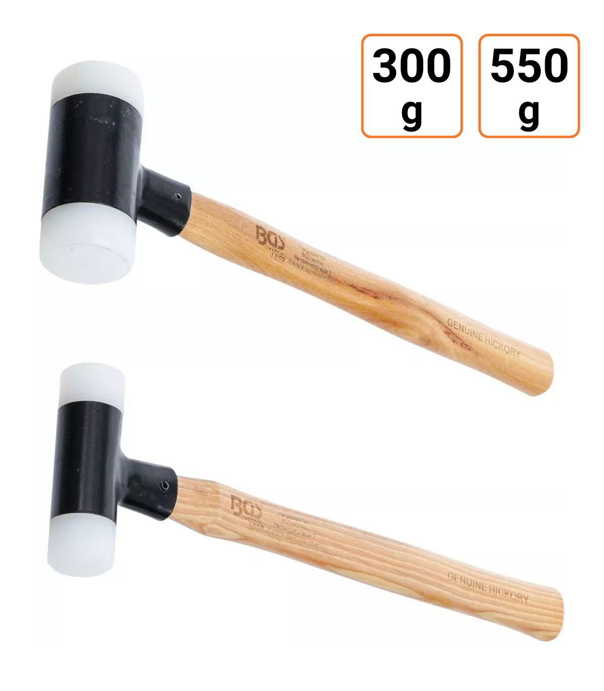 Lot de 2 maillets de débosselage anti rebonds 300 et 550 g
