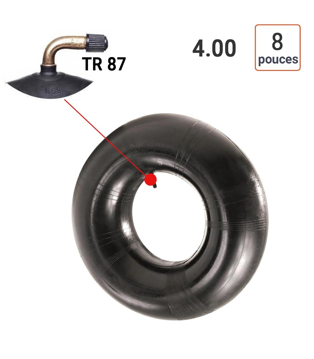 Chambre à Air 4.00 - 8 valve coudée TR87