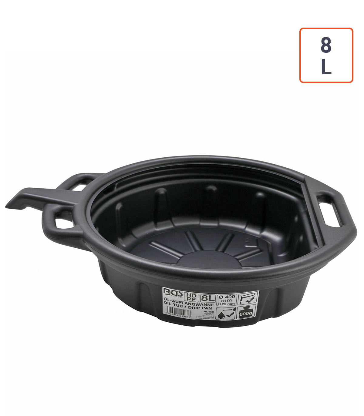 Bac de vidange d’huile 8 litres