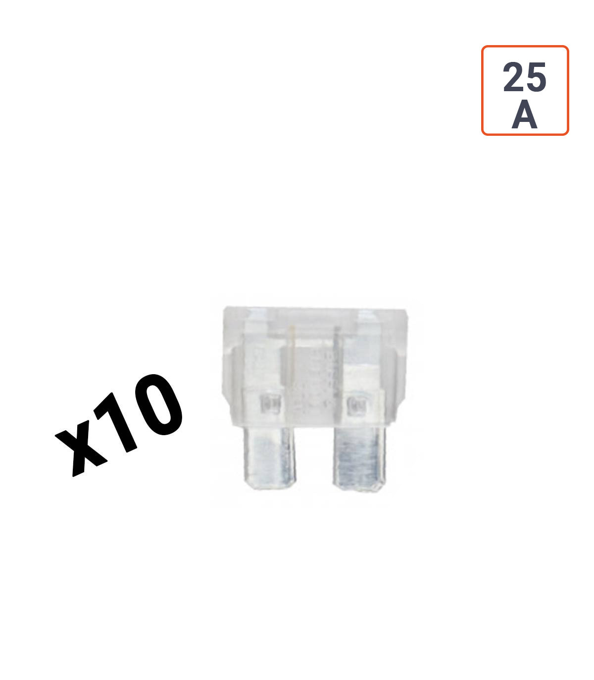 Fusible voiture Standard 25A - vendu par 10 ex.