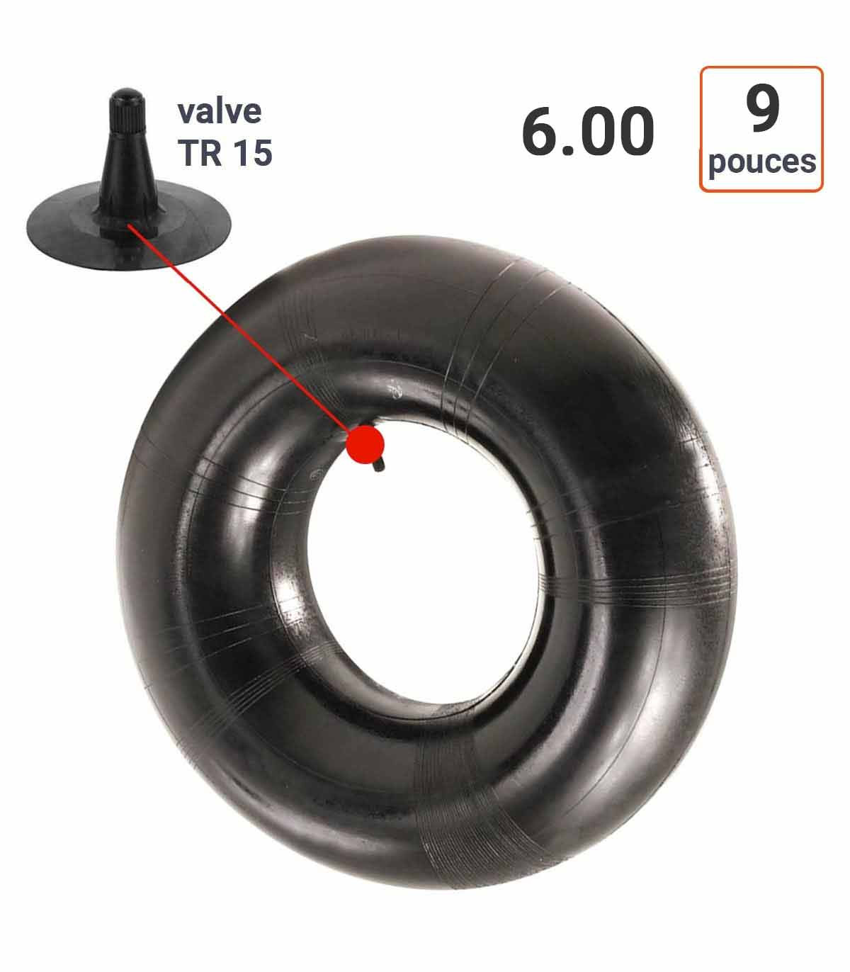 Chambre à Air 6.00-9 valve TR 15