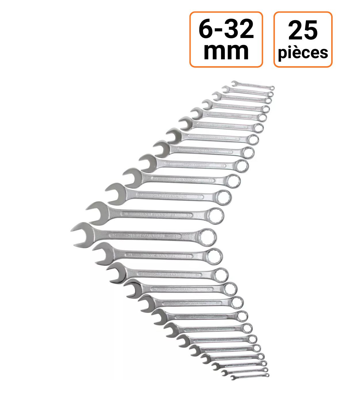 Jeu de 25 clés mixtes 6 à 32 mm