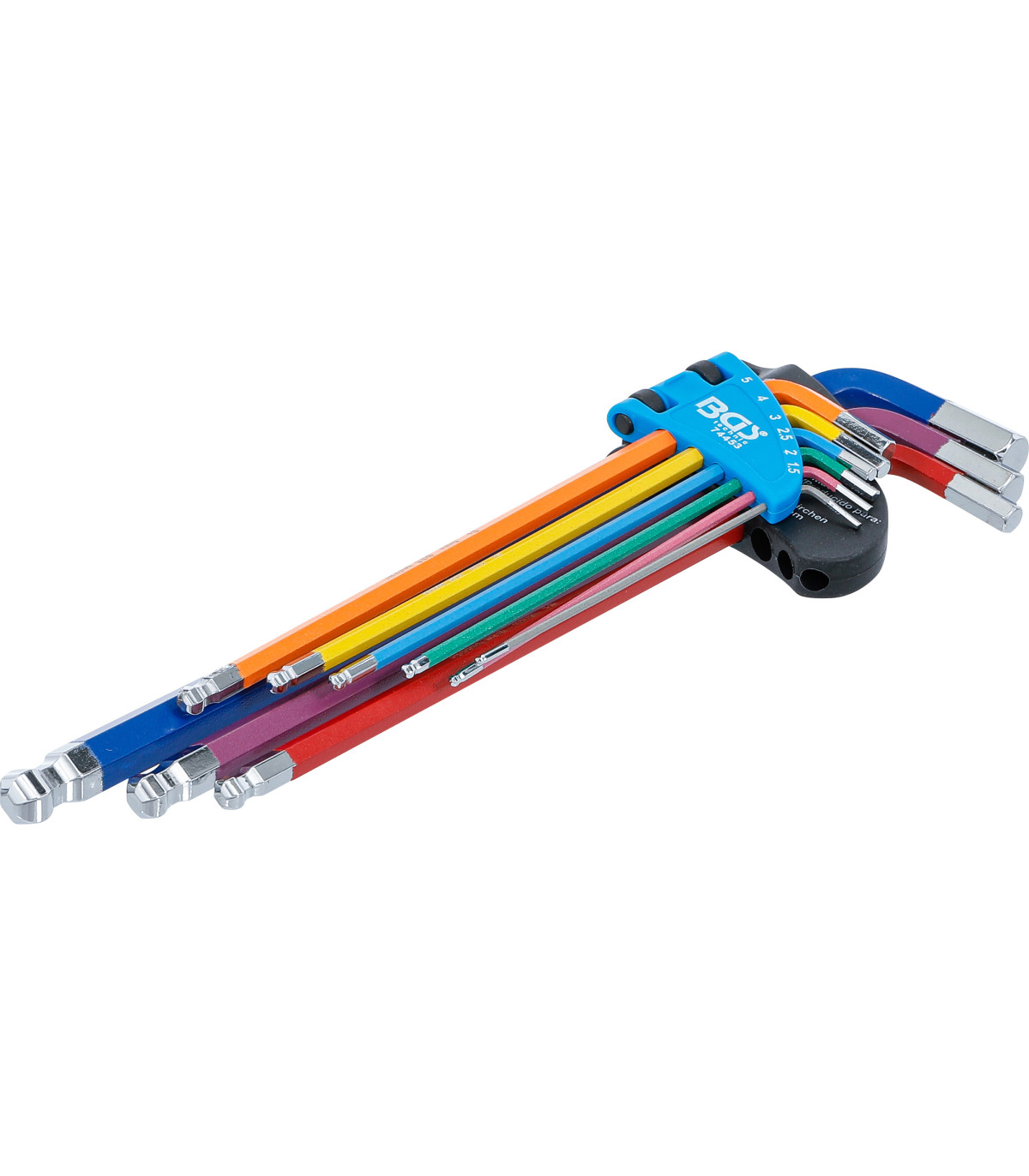 9 clés allen multicolore extra longues 1,5 à 10 mm