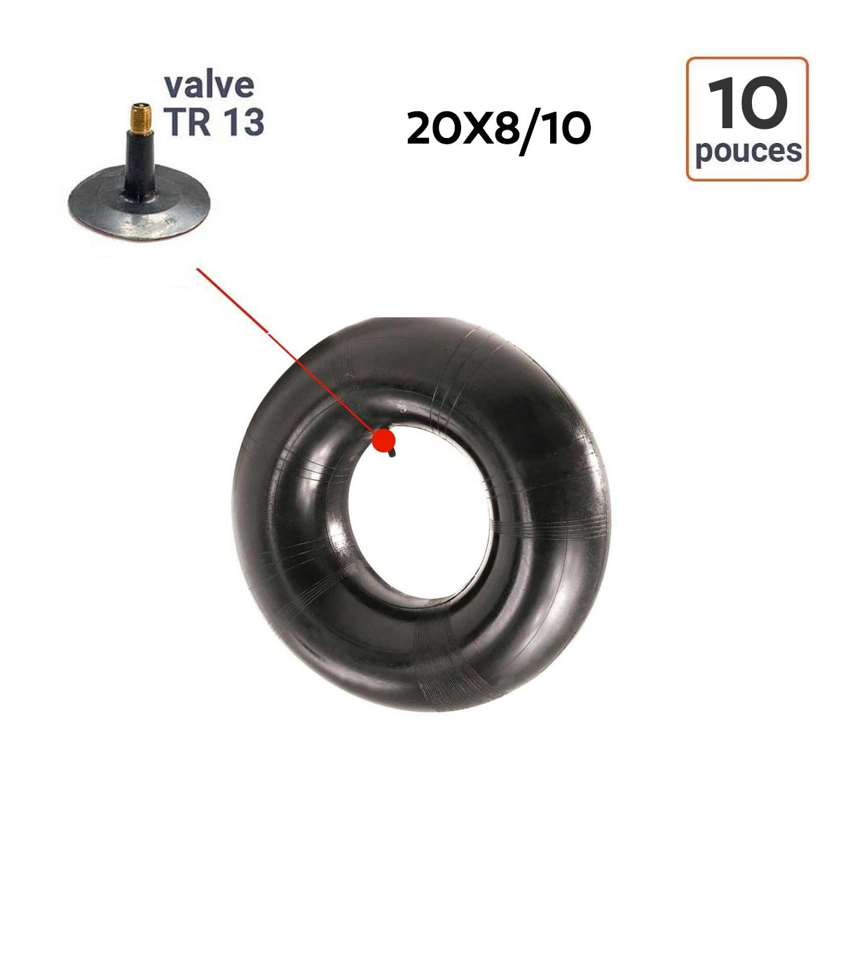 Chambre à Air 20X8-10 valve TR 13