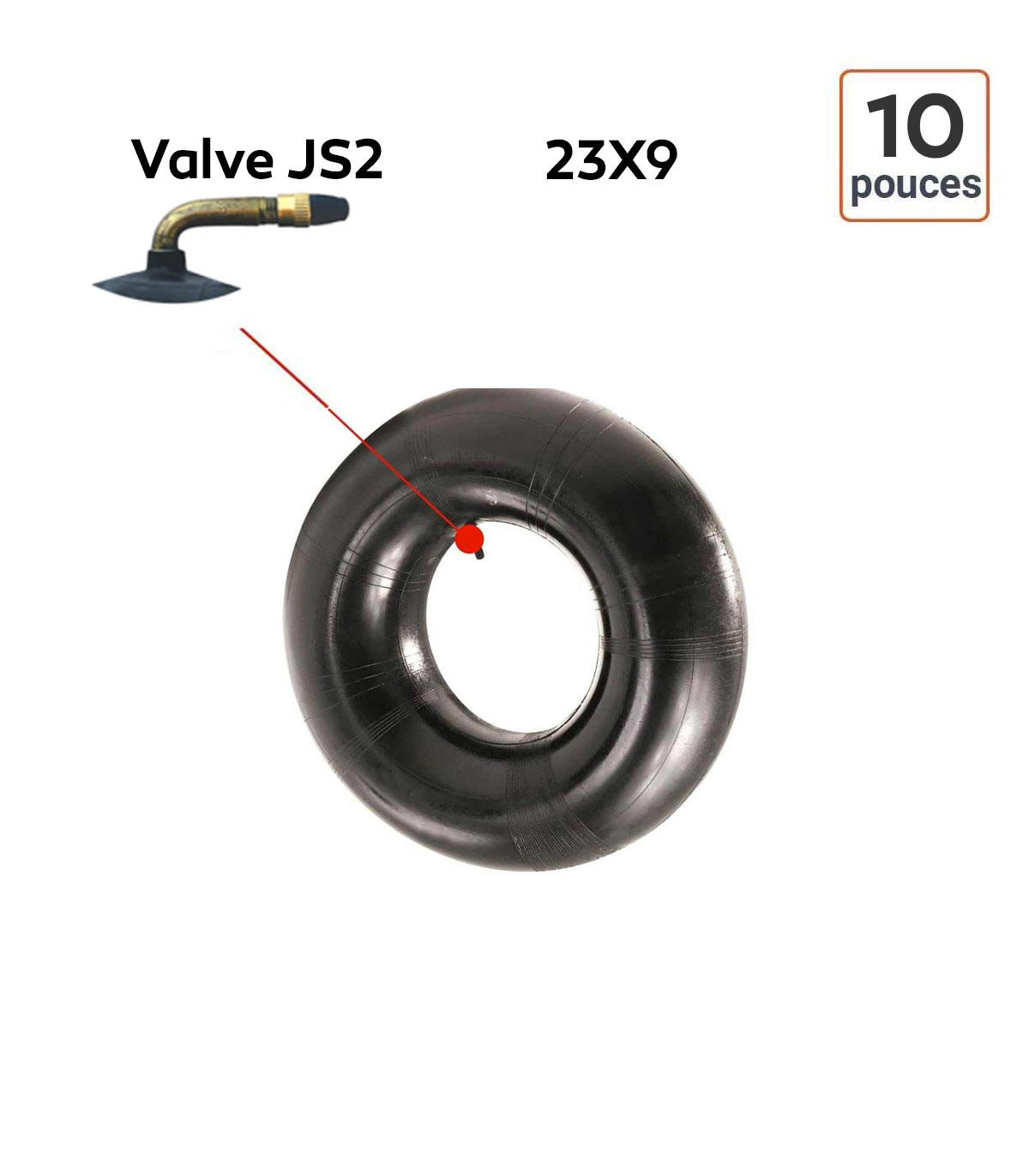 Chambre à Air 23X9-10 valve JS2
