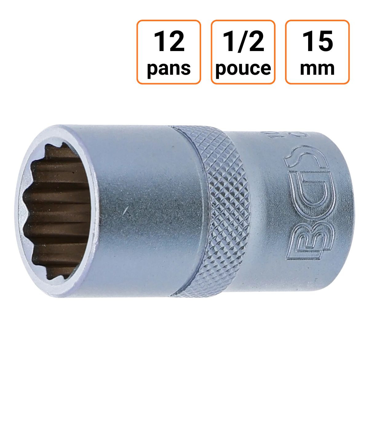 Douille CRV douze pans 1/2 pouce en 15mm