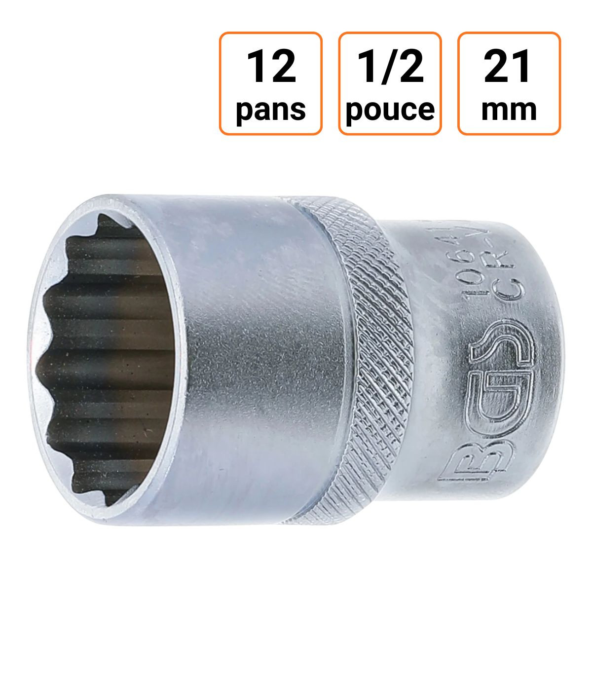 Douille CRV douze pans 1/2 pouce en 21mm