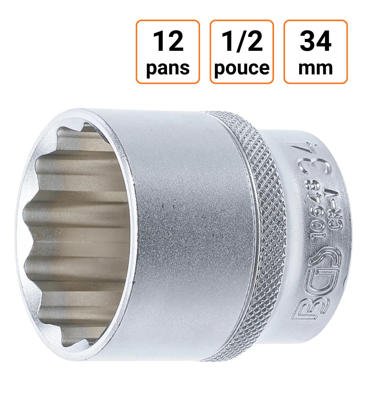 Douille CRV douze pans 1/2 pouce en 34mm