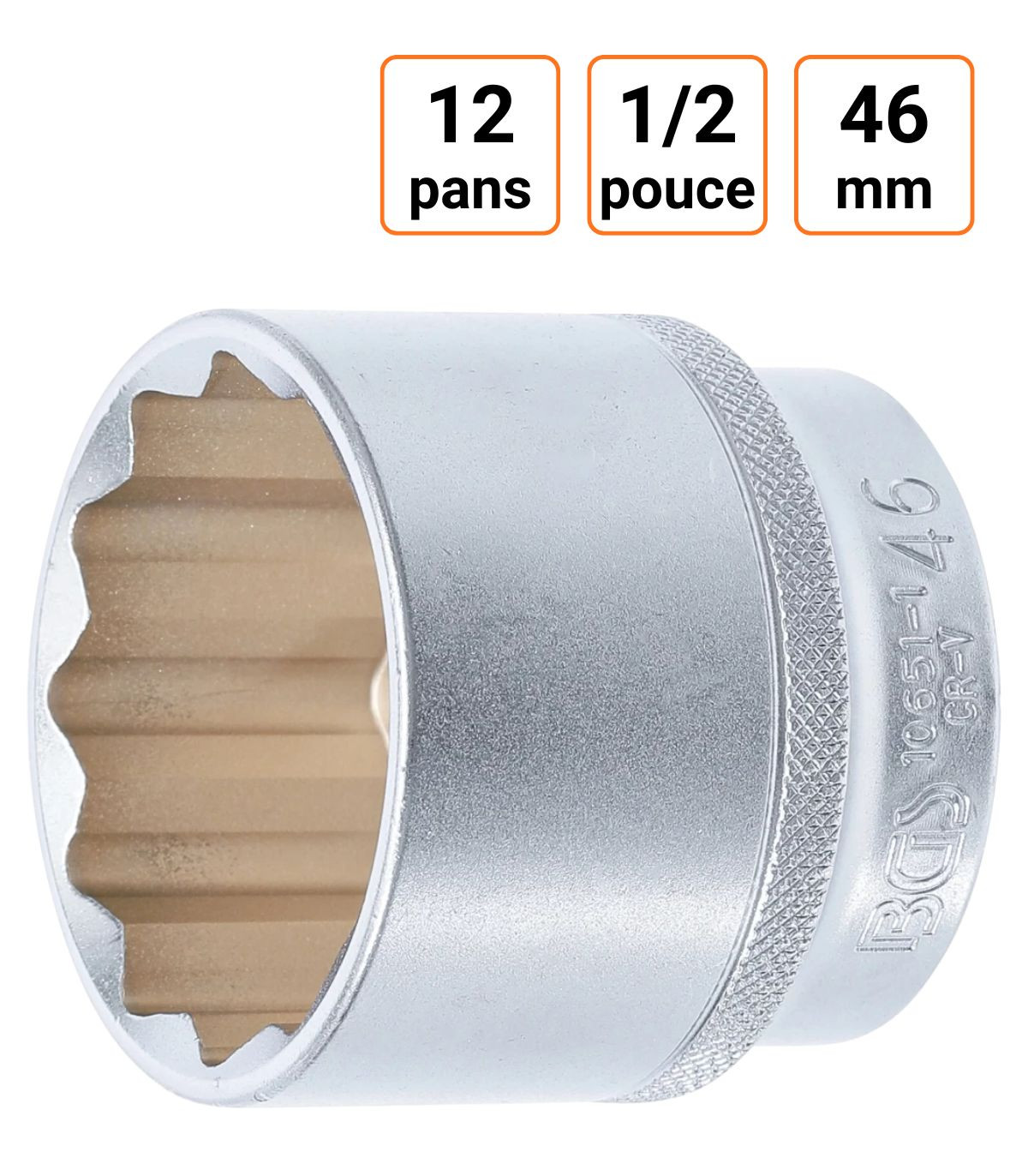 Douille CRV douze pans 1/2 pouce en 46mm