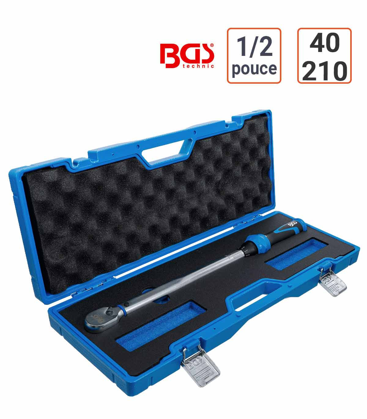 Clé dynamométrique 1/2 pouce 40 - 210 Nm avec coffret