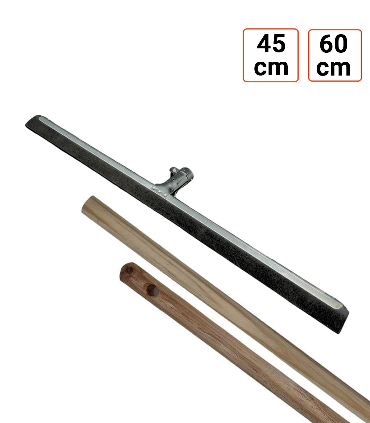 raclette mousse pour sol 45 cm ou 60 cm AVEC MANCHE Bois