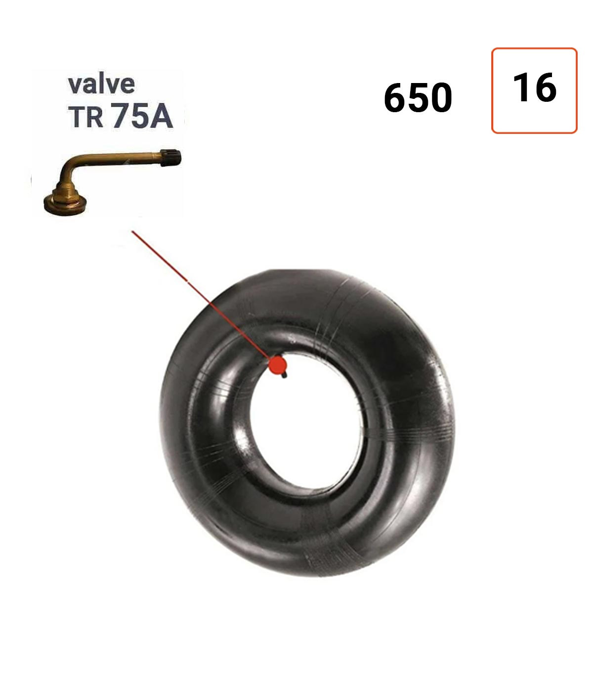 Chambre à air 6.50 - 16 valve TR75
