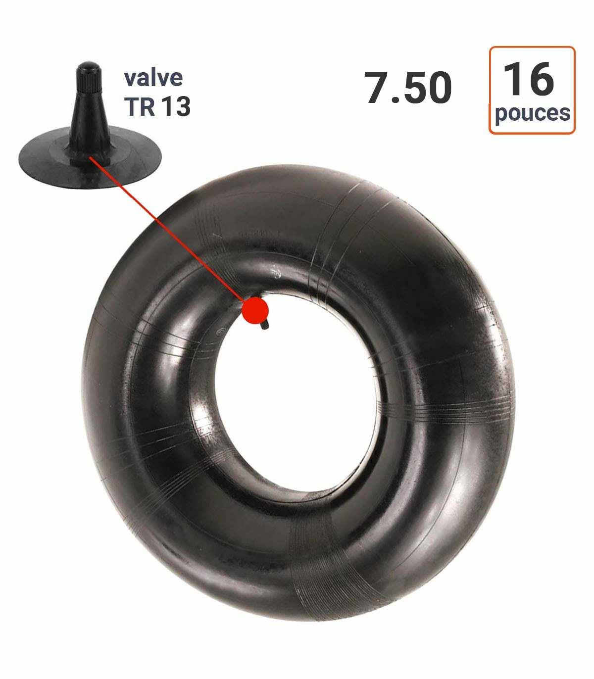 Chambre à Air 7.50-16 valve TR13
